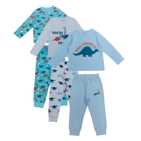 Star Barn/Barn Dinosaur Lång Pyjamas Set (3-pack) 3-4 år Multicoloured 3-4 Years