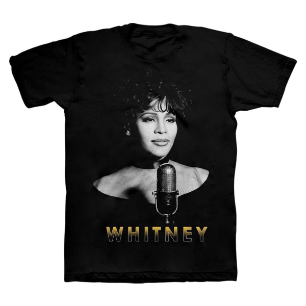 Whitney Houston Unisex Vuxen Foto Bomull T-shirt XXL Svart Black XXL