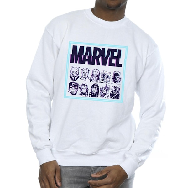 Marvel Comics Glitch Sweatshirt för män, vit, storlek M White M