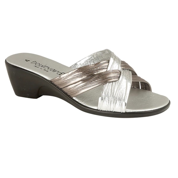 Boulevard Dam/Dam X Over Mule Sandaler 8 UK Pewter/Silver Pewter/Silver 8 UK