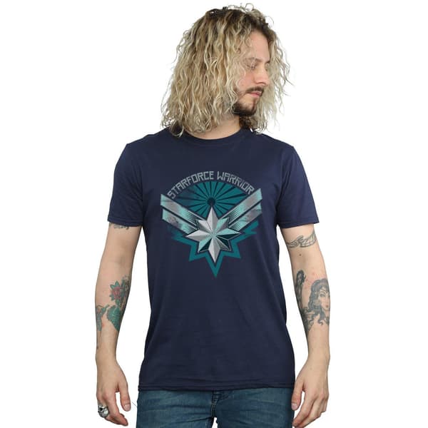 Marvel Herr Captain Marvel Starforce Warrior T-Shirt 3XL Marinblå B Navy Blue 3XL