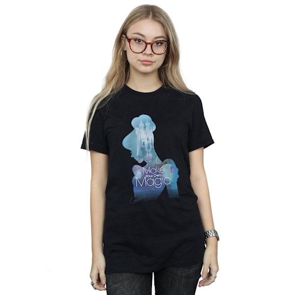 Disney Princess Dam/Damer Askungen Fylld Silhuett Bomull Pojkvän T-shirt S Svart Black S