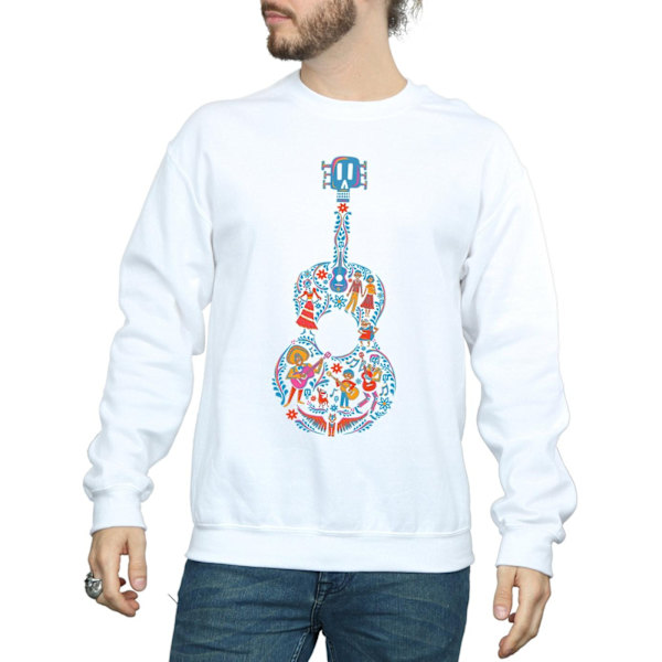 Disney Herr Coco Gitarr Mönster Sweatshirt L Vit White L