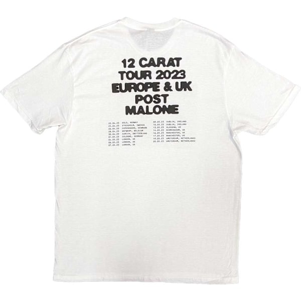 Post Malone Unisex Vuxen Resurface 2023 Turnédatum T-Shirt M Vit White M