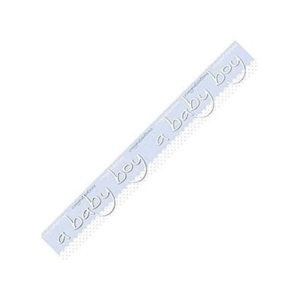 Grattis Baby Boy Banner One Size Blå/Vit Blue/White One Size