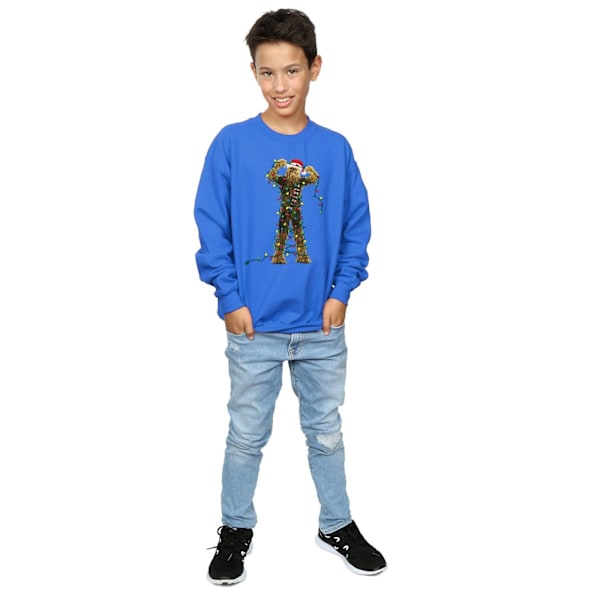 Star Wars Pojkar Chewbacca Julbelysning Sweatshirt 12-13 År Royal Blue 12-13 Years