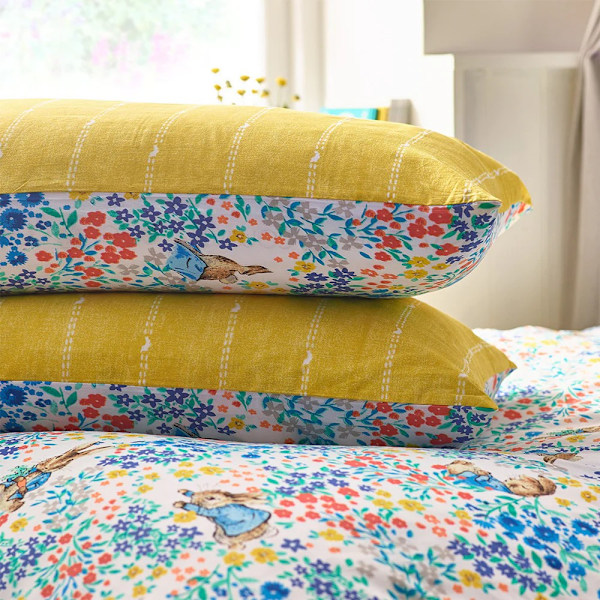 Peter Rabbit Florelli Bomullsduntäcke Set Enkelsäng Multifärg Multicoloured Single