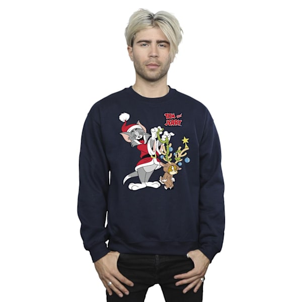 Tom & Jerry Herr Jul Ren Sweatshirt 4XL Marinblå Navy Blue 4XL