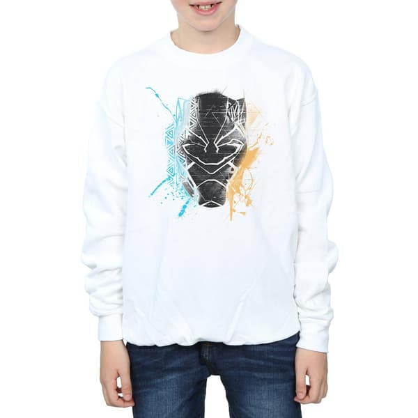 Marvel Boys Black Panther Splash Sweatshirt 9-11 år Vit White 9-11 Years