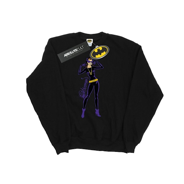 DC Comics Boys Catwoman Happy Pose Sweatshirt 9-11 år Svart Black 9-11 Years