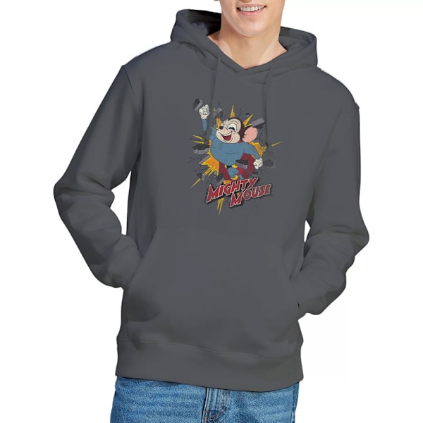 Mighty Mouse Herr Break Through Hoodie XL Kolgrå Charcoal XL
