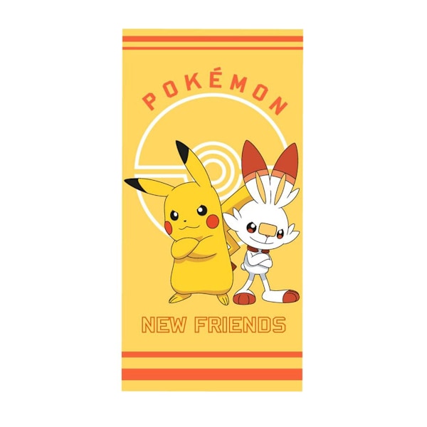 Pokémon Nya Vänner Bomull Badhandduk 140cm x 70cm Gul/Multi Yellow/Multicoloured 140cm x 70cm