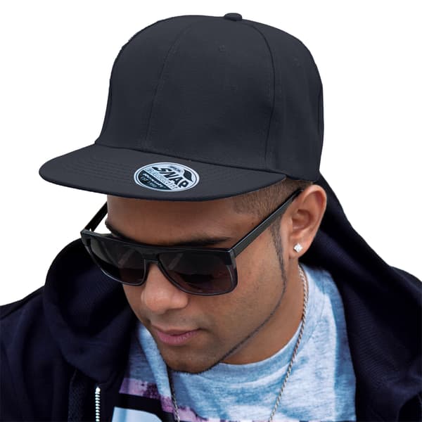 Result Headwear Bronx Original Flat Peak Snapback Cap One Size Black One Size