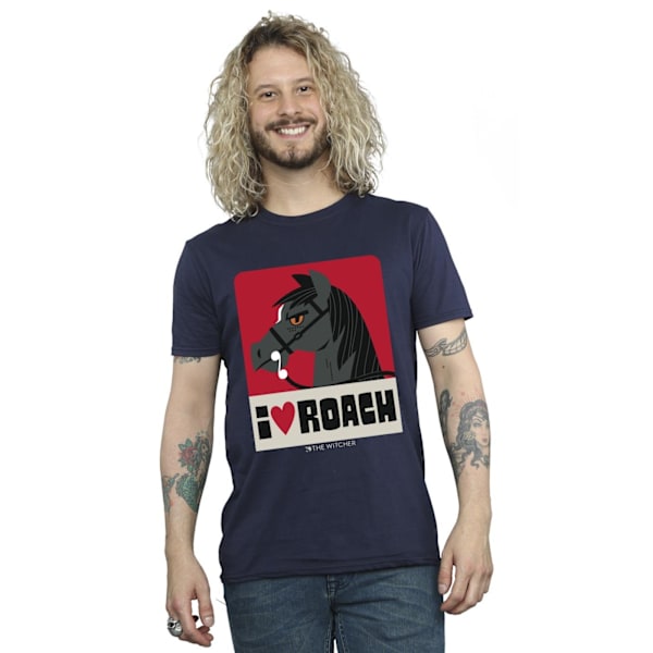 Netflix The Witcher I Heart Roach T-shirt för män, marinblå, storlek M Navy Blue M