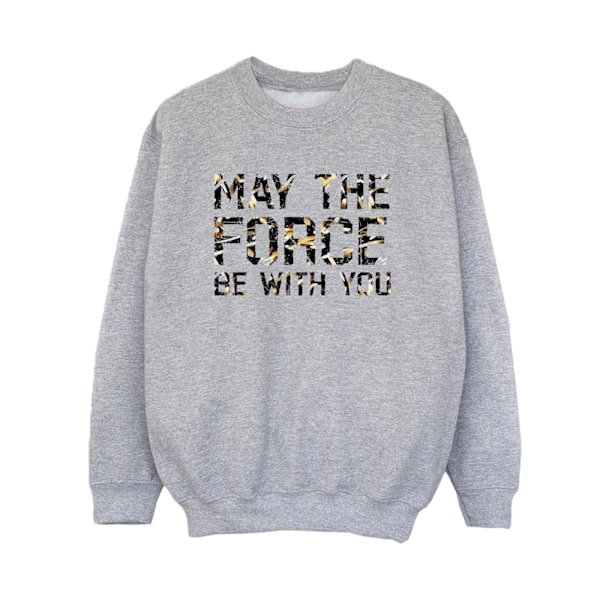 Star Wars Boys May The Force Infill Sweatshirt 7-8 år Sport Sports Grey 7-8 Years