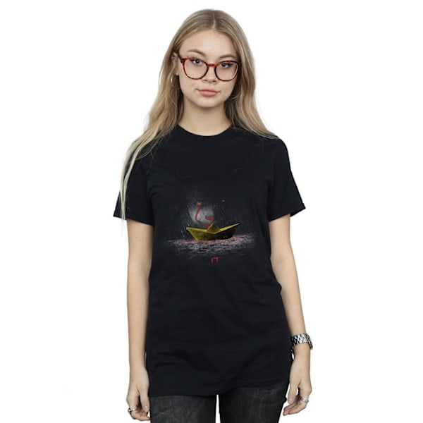 It Dam/Damer SS Georgie Boat Bomull Boyfriend T-Shirt S Svart Black S