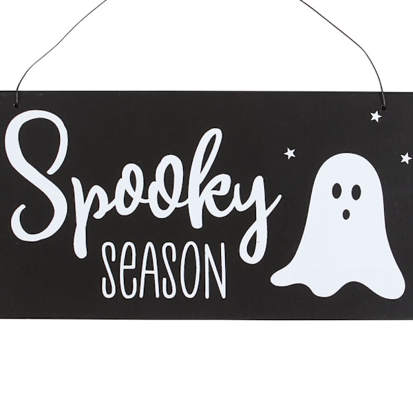 Something Different Spooky Season Halloween Hängande Skylt En Storlek Black/White One Size