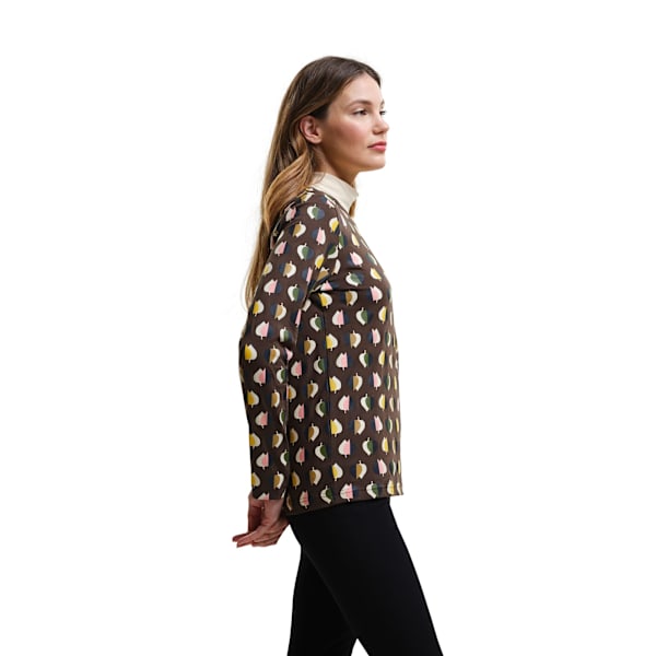Regatta Dam/Kvinnor Orla Kiely Bladmönster Långärmad T-shirt Tiny Elm Grey 8 UK
