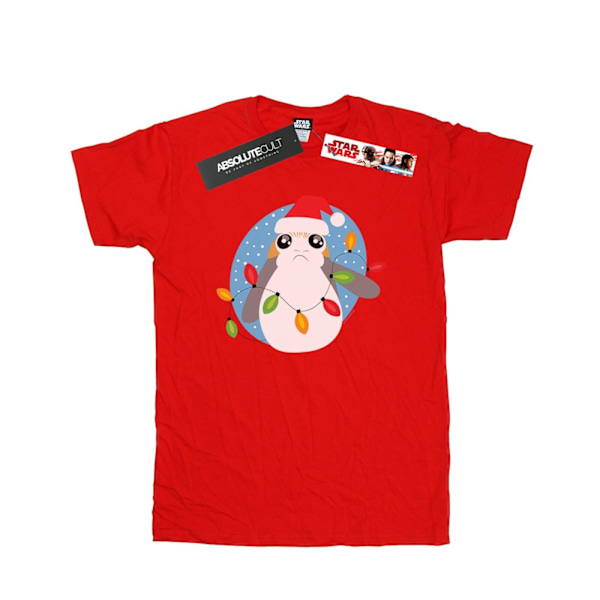 Star Wars The Last Jedi Porg Julbelysning T-shirt för män 4XL Red 4XL