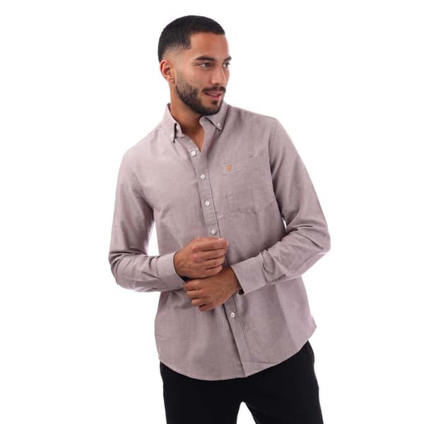Farah Herr Slim Button-Down Skjorta L Oxblod Oxblood L