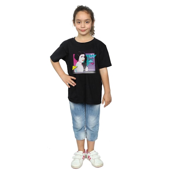 Star Wars Girls Princess Leia Neon Bomull T-shirt 5-6 år Bla Black 5-6 Years