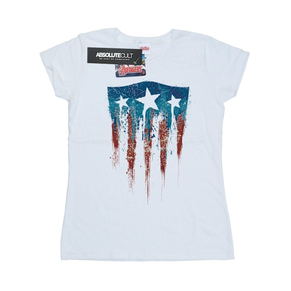 Marvel Dam/Kvinnor Captain America Flag Shield Bomull T-shirt White XL