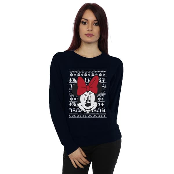 Disney Dam/Damer Mickey Mouse Jultröja S Mörkblå Deep Navy S
