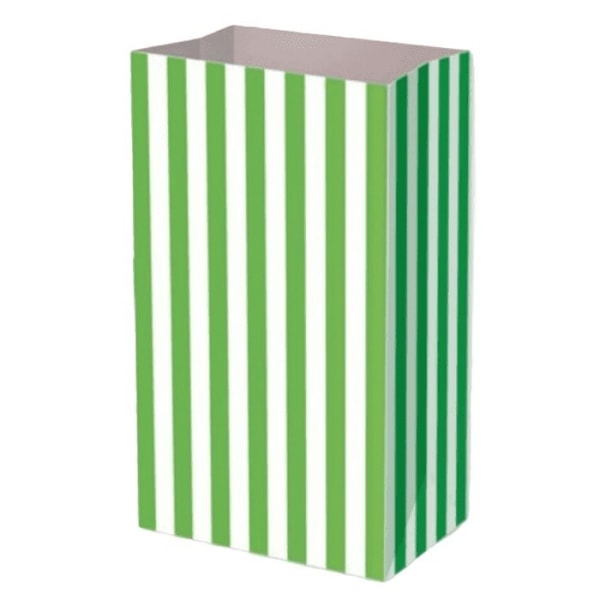 Playwrite Stripe Paper Party Bags (Pack of 12) One Size Green/W Green/White One Size