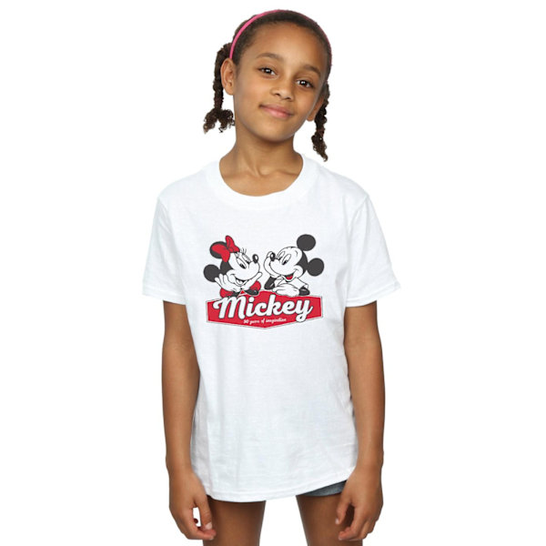 Disney Girls Mickie Och Minnie 90 År Bomull T-shirt 9-11 År White 9-11 Years