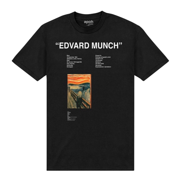 Apoh Unisex Adult Edvard Munch T-shirt L Svart Black L