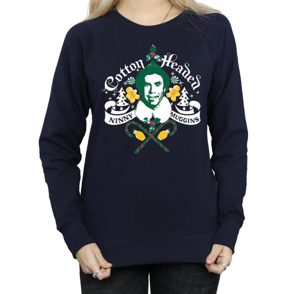 Elf Womens/Ladies Headed Ninny Muggins Sweatshirt M Marinblå Navy Blue M