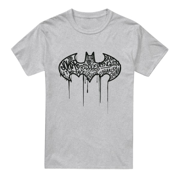 Batman Herr Graffiti Heather Logo T-Shirt XL Sports Grey Sports Grey XL
