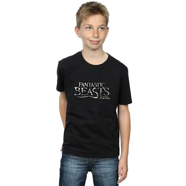 Fantastic Beasts Boys Text Logo T-shirt 9-11 år Svart Black 9-11 Years