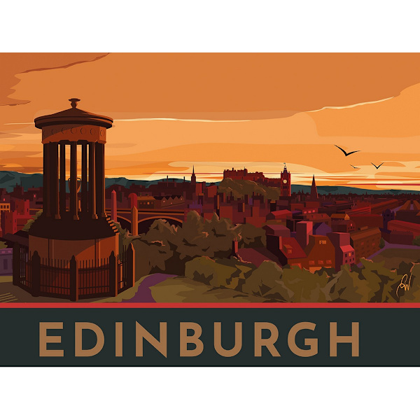 Georgina Westley Edinburgh inramad duktryck 40 cm x 50 cm Multi Multicoloured 40cm x 50cm