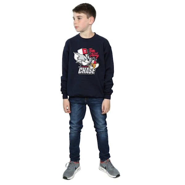 Tom Och Jerry Pojkar Katt & Musjakt Sweatshirt 5-6 År Marinblå Navy Blue 5-6 Years