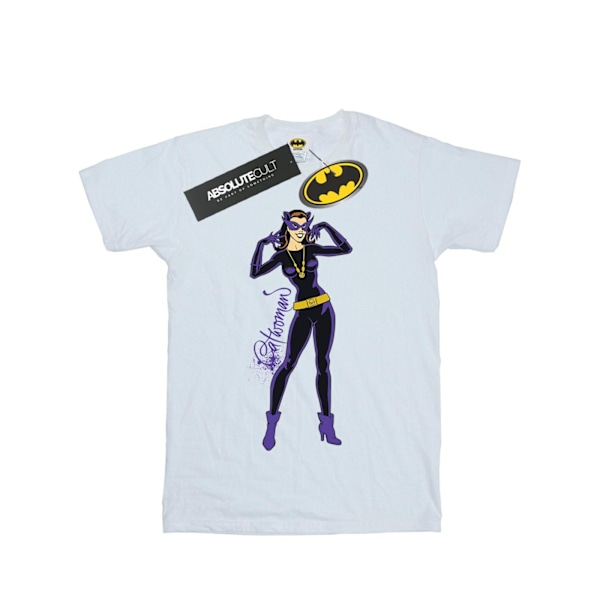 DC Comics Dam/Damer Catwoman Happy Pose Bomull Boyfriend T- White L