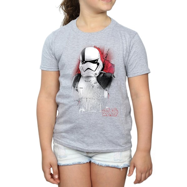 Star Wars Girls The Last Jedi Stormtrooper Borstad Bomull T-shirt Sports Grey 7-8 Years