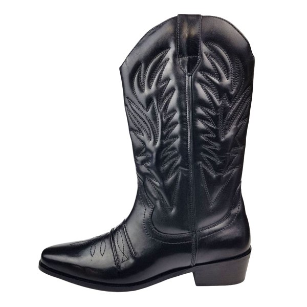 Woodland Herr High Clive Western Cowboy Boots 10 UK Svart Black 10 UK