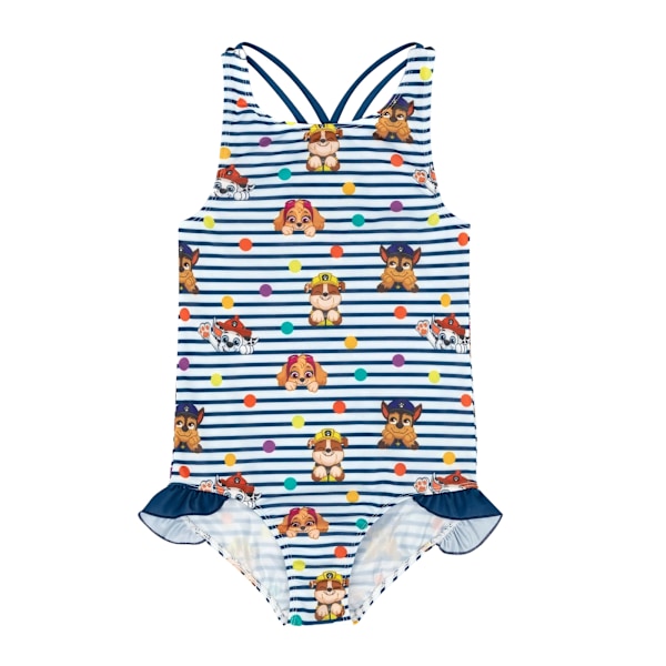 Paw Patrol Girls Randig Baddräkt i Ett Stycke 18-24 Månader Marinblå/Vit Navy/White 18-24 Months