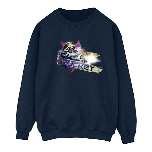 Marvel Womens/Ladies Guardians Of The Galaxy Abstract Rocket Ra Navy Blue M