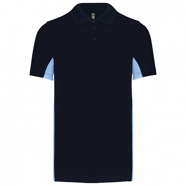 Kariban Herr Flag Polycotton Pique Poloshirt S Marinblå/Himmelsblå Navy/Sky Blue S
