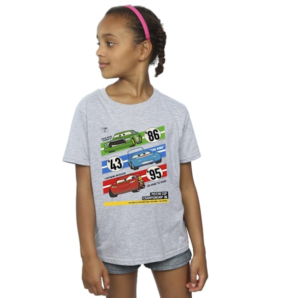 Disney Girls Cars Piston Cup Champions Bomull T-shirt 7-8 år Sports Grey 7-8 Years