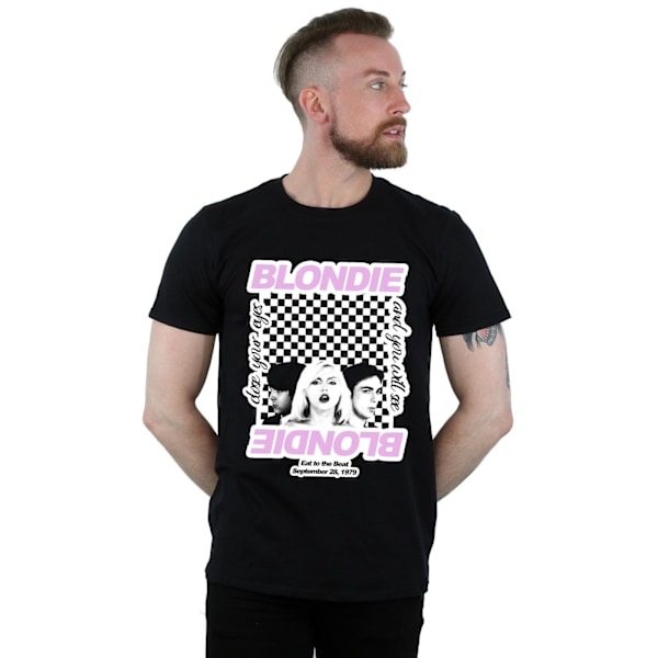 Blondie Mens Checked Eat To The Beat T-Shirt M Svart Black M