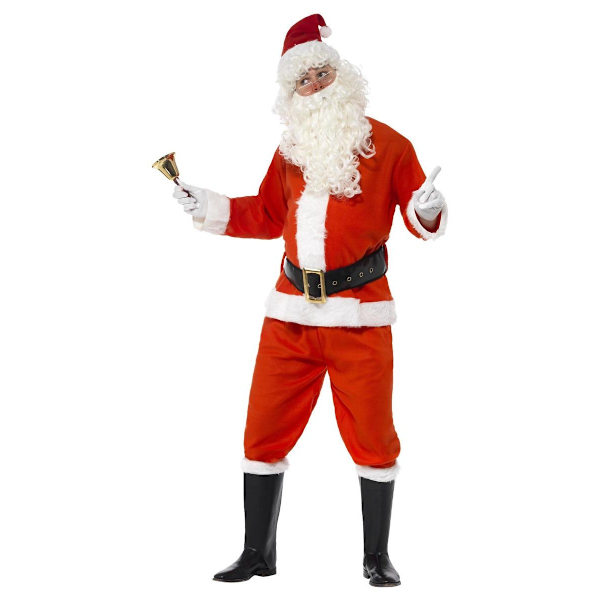 Smiffys Herr Deluxe Jultomte Juldräkt Set M Röd Red M