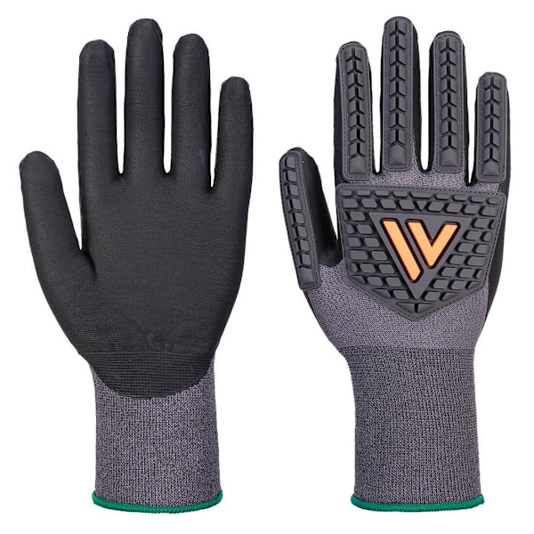 Portwest Unisex Vuxen A715 Slagtåliga Nitril Säkerhetshandskar med Grepp Black 7