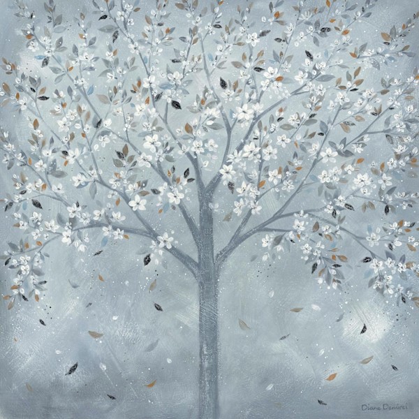 Diane Demirci Glimmande Blad Canvas Print 60cm x 60cm Grå/V Grey/White/Brown 60cm x 60cm
