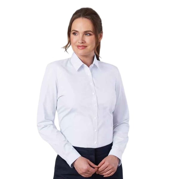 Brook Taverner Dam Selene Poplin Långärmad Formell Skjorta White 8 UK