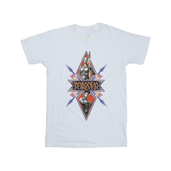 Marvel Wakanda Forever Tribal Spear Chest T-shirt M Vit White M