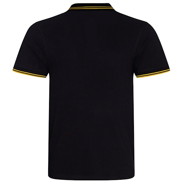 AWDis herr Stretch Tipped Piqu Poloskjorta M Svart/Gul Black/Yellow M