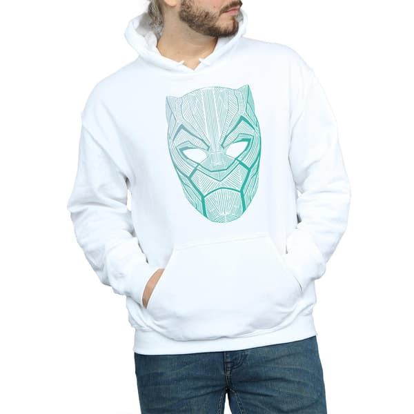 Marvel Herr Svart Panter Tribal Mask Huvtröja S Vit White S